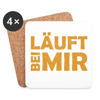 Il court avec moi - Belle expression - Course - Dessous de verre (lot de 4) - blanc - Devant