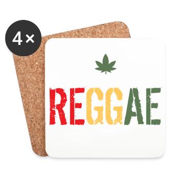 Rock Reggae Disco Punk Music Vêtements - Dessous de verre (lot de 4) - blanc - Devant