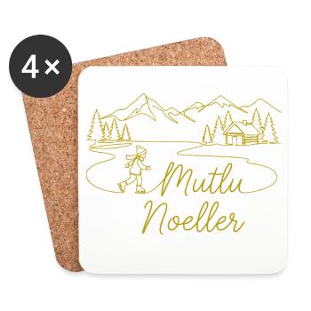 Mutlu Noeller Christmas Winter Landscape - Coasters (set of 4) - white - Front