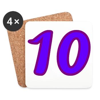 10. 10 YEARS. 10th ANNIVERSARY. 10 YEAR ANNIVERSARY. - Coasters (set of 4) - white - Front