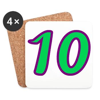 10. 10 YEARS. 10th ANNIVERSARY. 10 YEAR ANNIVERSARY. - Coasters (set of 4) - white - Front