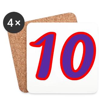 10. 10 YEARS. 10th ANNIVERSARY. 10 YEAR ANNIVERSARY. - Coasters (set of 4) - white - Front