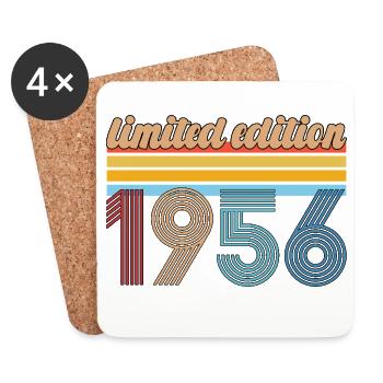 Vintage Birthday 1956 Retro Gift Born In 1956 - Coasters (set of 4) - white - Front