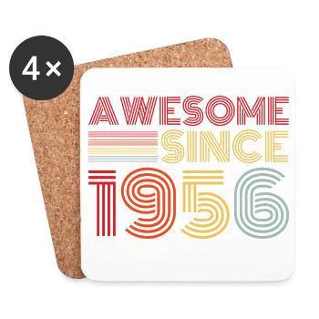Vintage 1956 Retro 1956 Birthday Gift - Coasters (set of 4) - white - Front