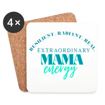 Typographie néon Miami Energy - Dessous de verre (lot de 4) - blanc - Devant