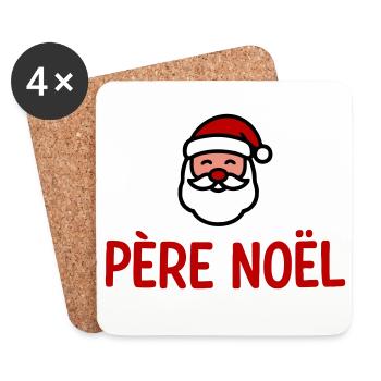 Père Noël humour - Dessous de verre (lot de 4) - blanc - Devant