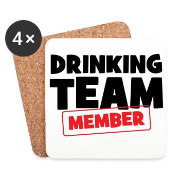 Mitglied des Trinkteams / Alkohol - Untersetzer (4er-Set) - Weiß - Vorne