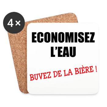 Save water, drink beer - Coasters (set of 4) - white - Front