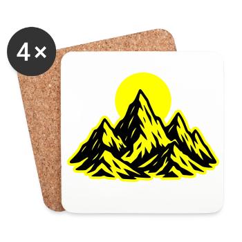 Berge Sonne - Untersetzer (4er-Set) - Weiß - Vorne