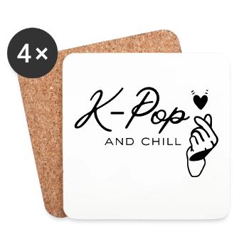 K-Pop_and_chill - Untersetzer (4er-Set) - Weiß - Vorne