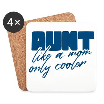 Tante comme une maman, plus cool - Dessous de verre (lot de 4) - blanc - Devant