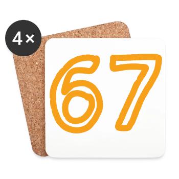 Nummer 67 in orange - Untersetzer (4er-Set) - Weiß - Vorne