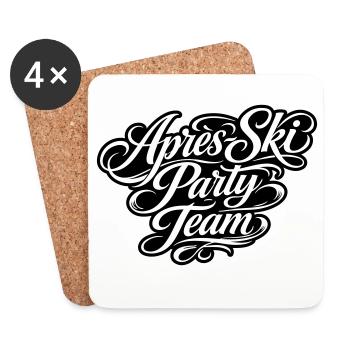 Équipe de la fête d’après-ski - Dessous de verre (lot de 4) - blanc - Devant