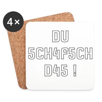 Tu es un mouton qui – chemise de motivation suisse - Dessous de verre (lot de 4) - blanc - Devant