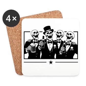 Squelette du Marié de l’équipe - Dessous de verre (lot de 4) - blanc - Devant