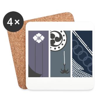 Echoes of Edo - Modern Japanese Art  - Coasters (set of 4) - white - Front