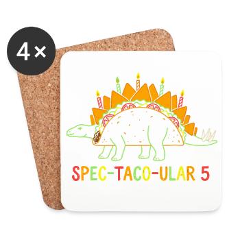 Spec-Taco-Ular 5 Dino - Untersetzer (4er-Set) - Weiß - Vorne