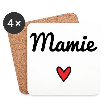 MAMIE. MAMAN. GRAND-MERE. FÊTE DES MÈRES - Dessous de verre (lot de 4) - blanc - Devant