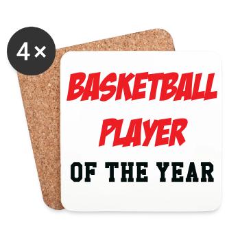 joueur de Basket de l'Année - Dessous de verre (lot de 4) - blanc - Devant