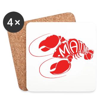 Hummer Meeresfrüchte Maine Lobster Languste - Untersetzer (4er-Set) - Weiß - Vorne