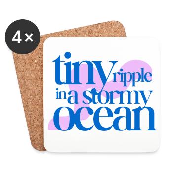 Tiny ripple in a stormy ocean (rosè background) - Coasters (set of 4) - white - Front