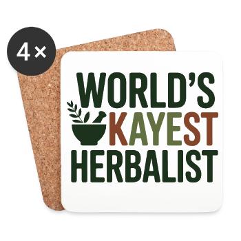 Herboriste Professionnel Botanique Kayest Worlds - Dessous de verre (lot de 4) - blanc - Devant