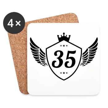 35 Armoiries - Dessous de verre (lot de 4) - blanc - Devant