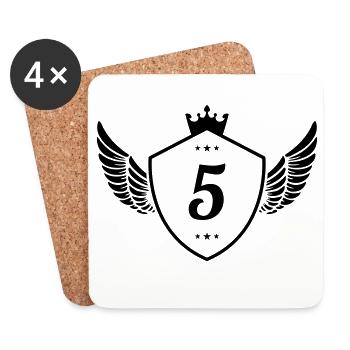 5 Coat of arms - Coasters (set of 4) - white - Front