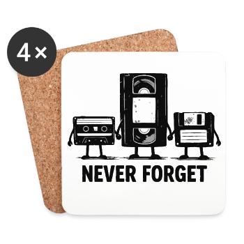 Never Forget Retro Tech - Untersetzer (4er-Set) - Weiß - Vorne
