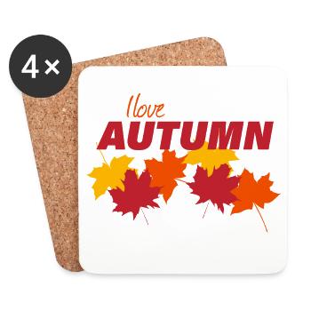 Automne - Dessous de verre (lot de 4) - blanc - Devant
