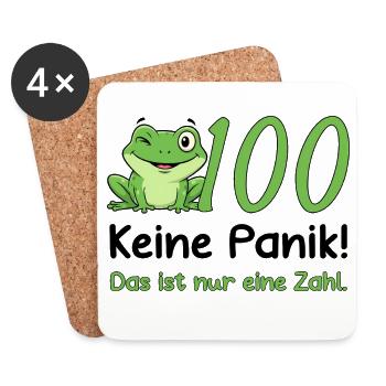 100 Birthday Design – Don't Panic! Funny Frog - Coasters (set of 4) - white - Front