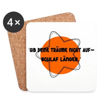 Dors plus longtemps, rêve sans rêve - Dessous de verre (lot de 4) - blanc - Devant
