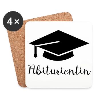 Abiturientin - Untersetzer (4er-Set) - Weiß - Vorne
