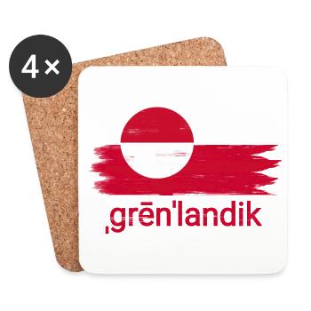 Drapeau de Grønlandik - Dessous de verre (lot de 4) - blanc - Devant