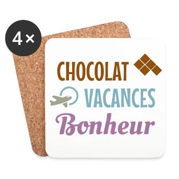 Chocolate Holiday Happiness - Coasters (set of 4) - white - Front
