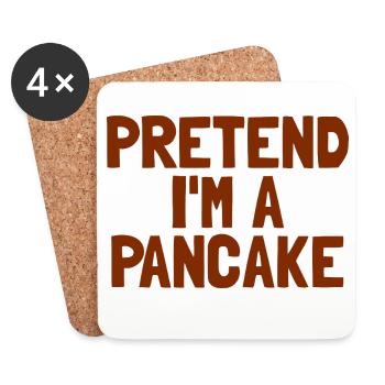 Imagine que je suis un petit-déjeuner pancake Ha - Dessous de verre (lot de 4) - blanc - Devant