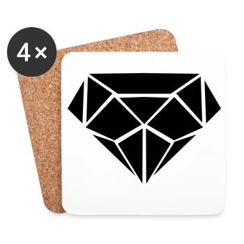 Diamant - Untersetzer (4er-Set) - Weiß - Vorne