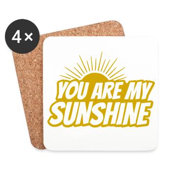 You Are My Sunshine – Retro Bold - Coasters (set of 4) - white - Front