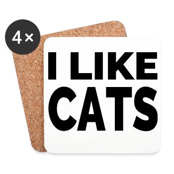 Katzen - Untersetzer (4er-Set) - Weiß - Vorne