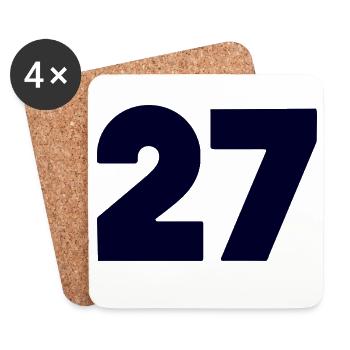 Bold 27 Numeric Emblem - Coasters (set of 4) - white - Front