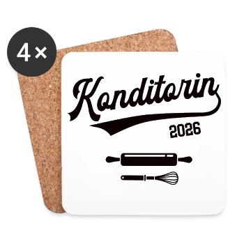Konditorin 2026 Beruf Konditor Konditorei Azubine - Untersetzer (4er-Set) - Weiß - Vorne