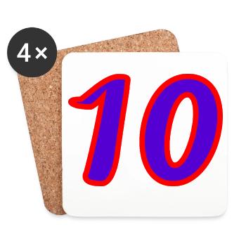 10. 10 JAHRE. 10-JÄHRIGES JUBILÄUM. 10-JÄHRIGES JUBILÄUM. - Untersetzer (4er-Set) - Weiß - Vorne