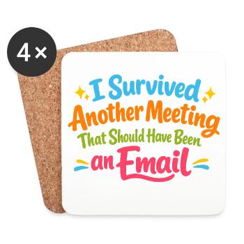Witziges Bürohumor Meeting E-Mail Design - Untersetzer (4er-Set) - Weiß - Vorne