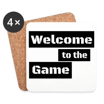 WELCOME TO THE GAME – Minimal Gamer Statement - Untersetzer (4er-Set) - Weiß - Vorne