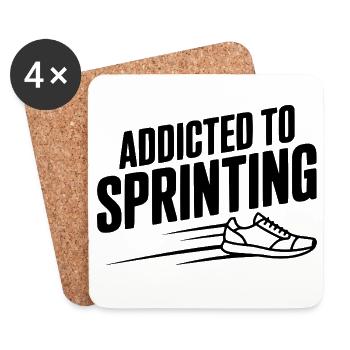Sprintsüchtig - Untersetzer (4er-Set) - Weiß - Vorne