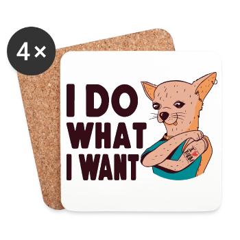 Chihuahua Chihuahueño I Do What I - Untersetzer (4er-Set) - Weiß - Vorne