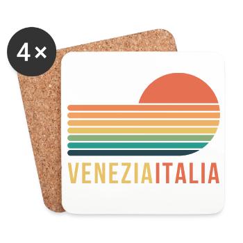 Venise, Italie - Dessous de verre (lot de 4) - blanc - Devant