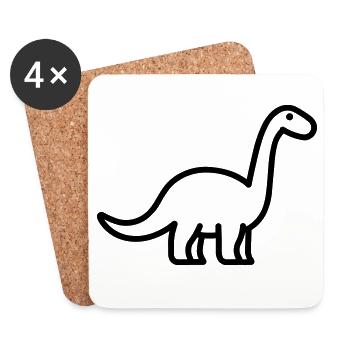 Brontosaurus - Untersetzer (4er-Set) - Weiß - Vorne