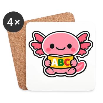 ABC axolotl mit Flügeln - Untersetzer (4er-Set) - Weiß - Vorne
