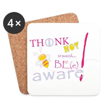 Think Not Be Aware Bee - Untersetzer (4er-Set) - Weiß - Vorne